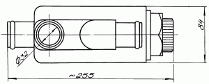Габаритные и присоединительные размеры терморегулятора РТП 32-65
